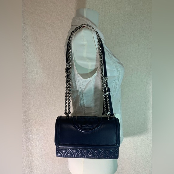 NEW Tory Burch Fleming Royal Navy Small Convertible Crossbody Bag/Shoulder Bag - Picture 15 of 16